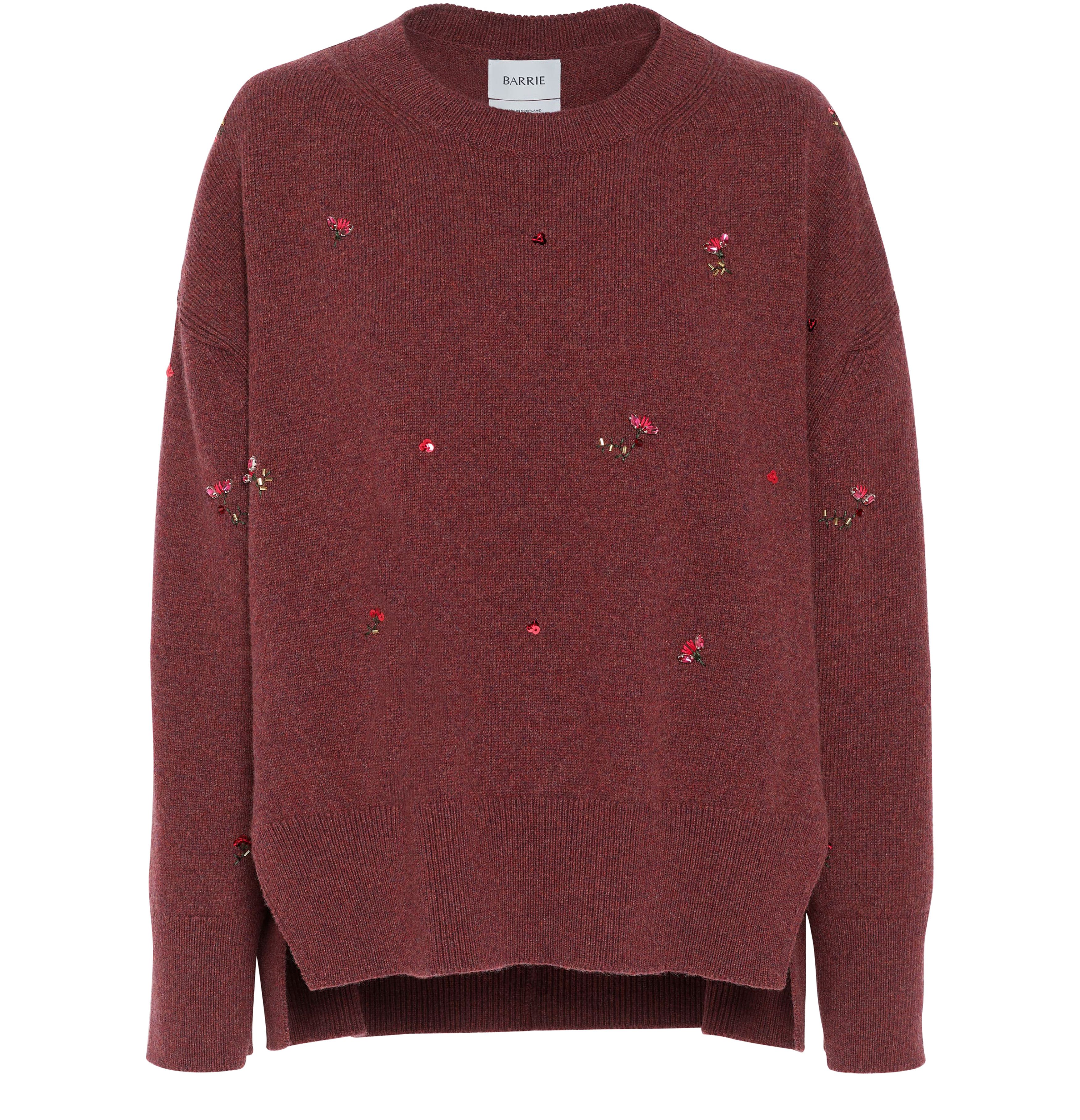 Barrie Iconic oversized jumper in cashmere with floral embroidery