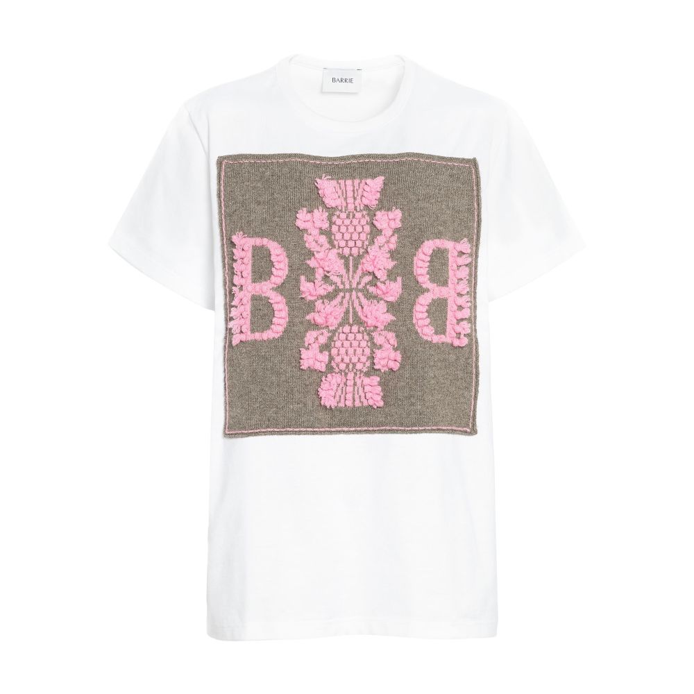 Barrie Cotton t-shirt with Barrie logo cashmere patch