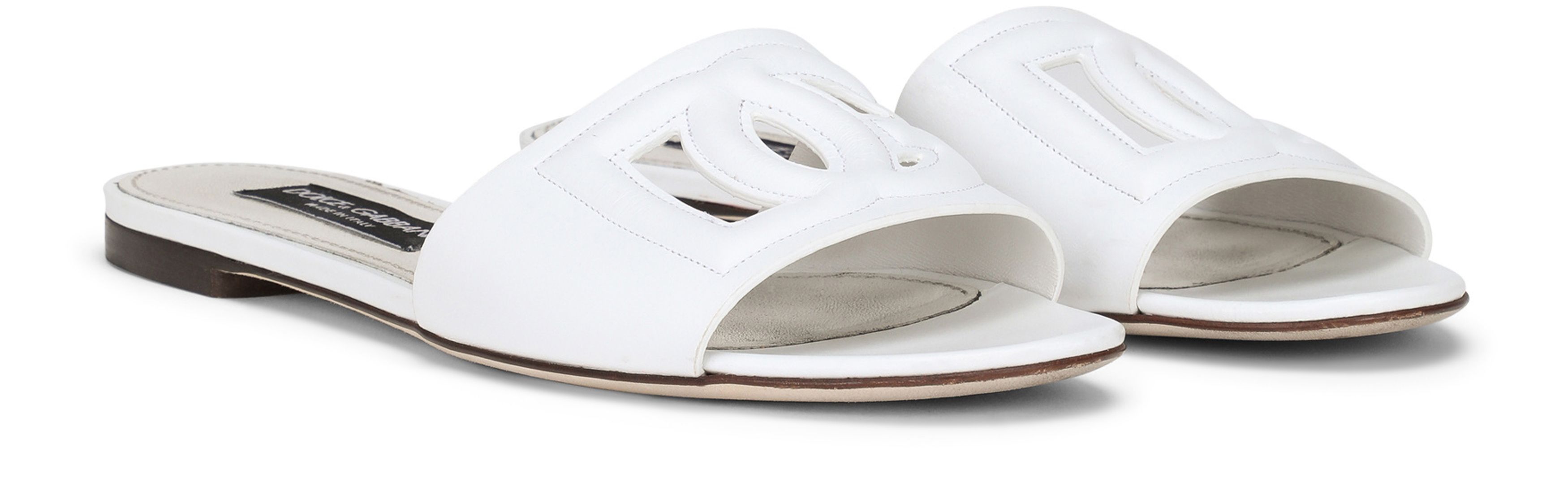 Dolce & Gabbana Calfskin sliders with logo