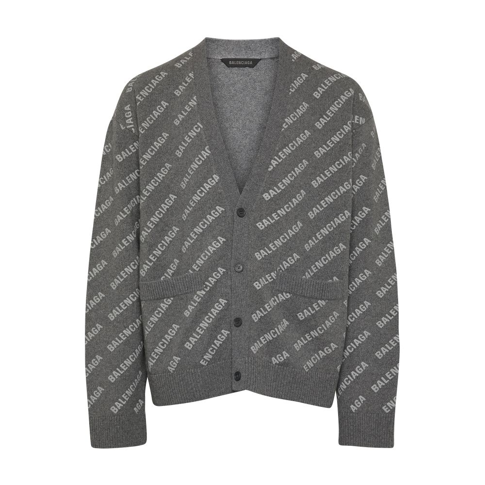 Balenciaga All-over logo cardigan