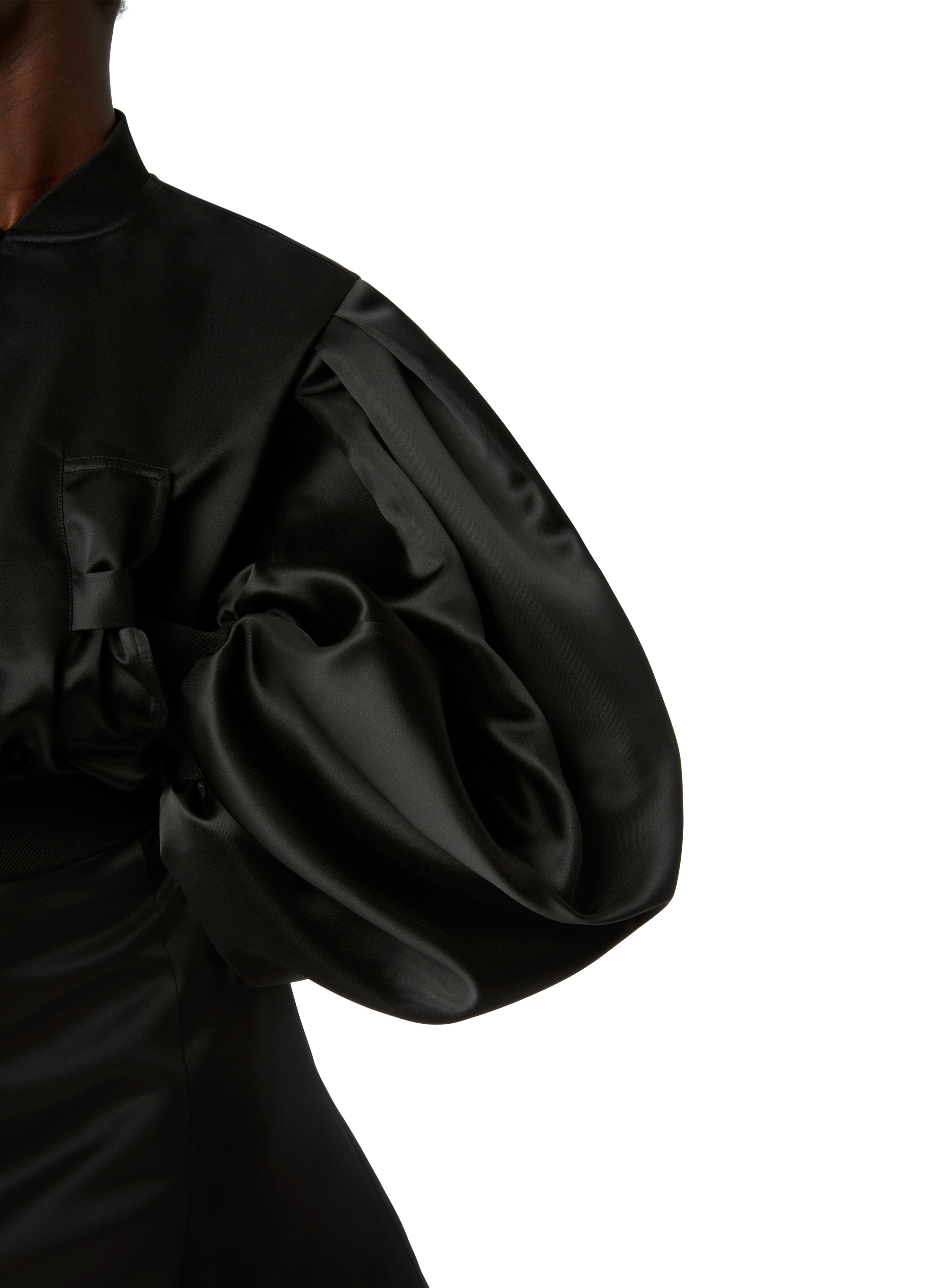 Nina Ricci Satin cropped bomber