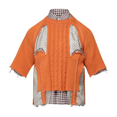 Maison Margiela Spliced gingham check shirt