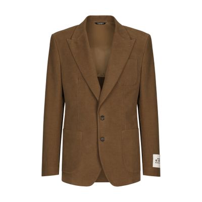 Dolce & Gabbana Single-breasted stretch fustian jacket