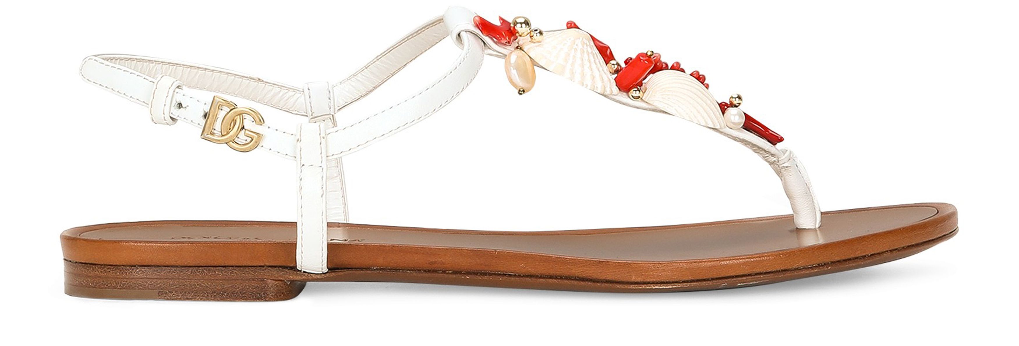 Dolce & Gabbana Nappa leather sandals with coral