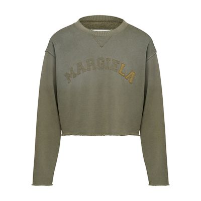 Maison Margiela Logo vintage cotton cropped sweatshirt