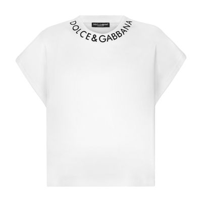 Dolce & Gabbana Jersey T-shirt with logo on neck