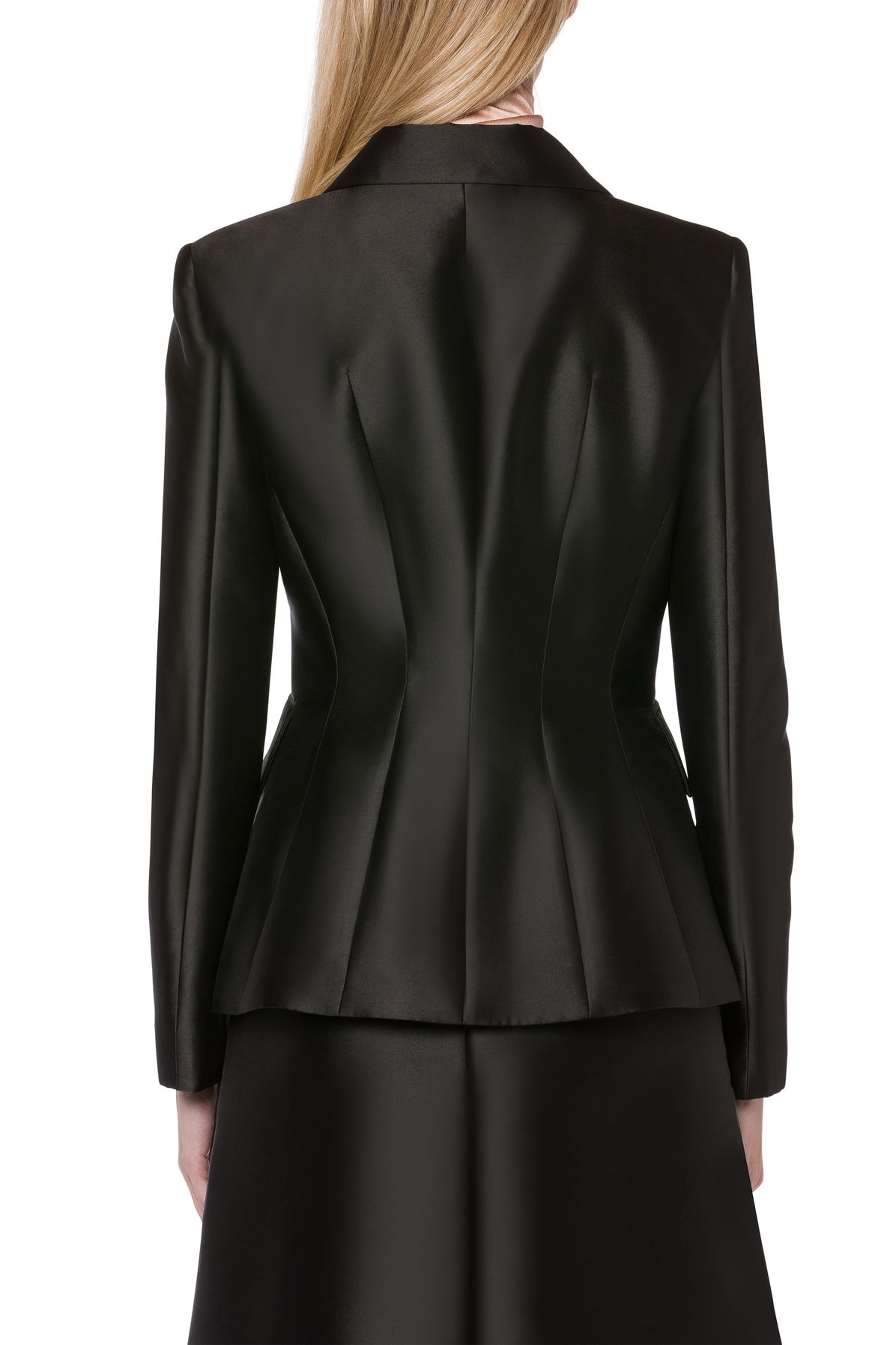 Alberta Ferretti Mikado jacket with pleats