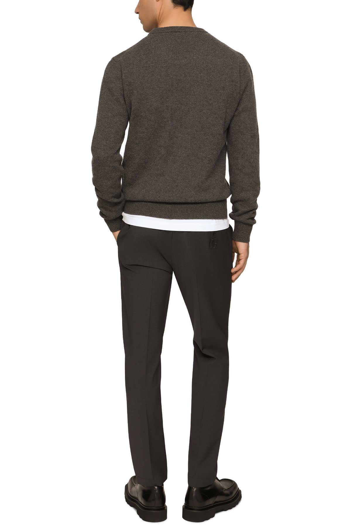 Dolce & Gabbana Wool round-neck sweater with branded tag