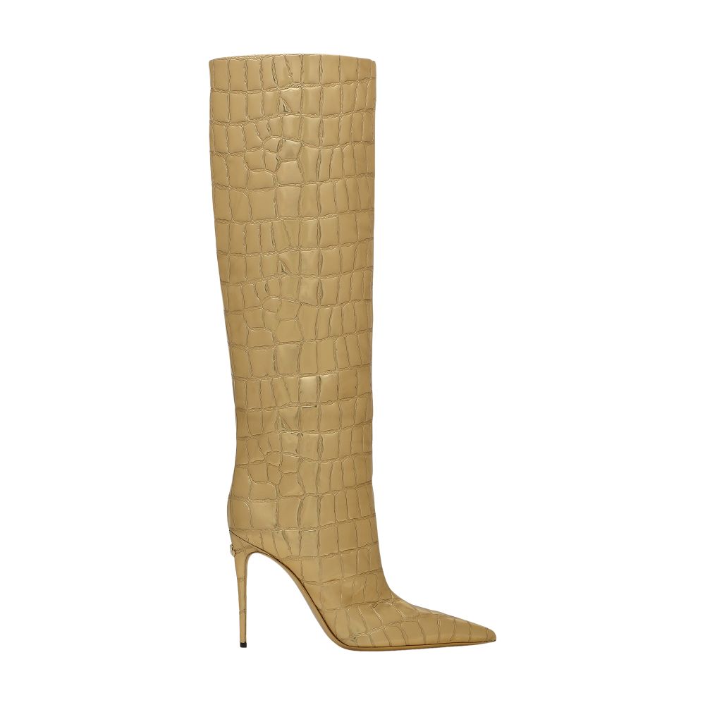 Dolce & Gabbana Crocodile foiled calfskin boots