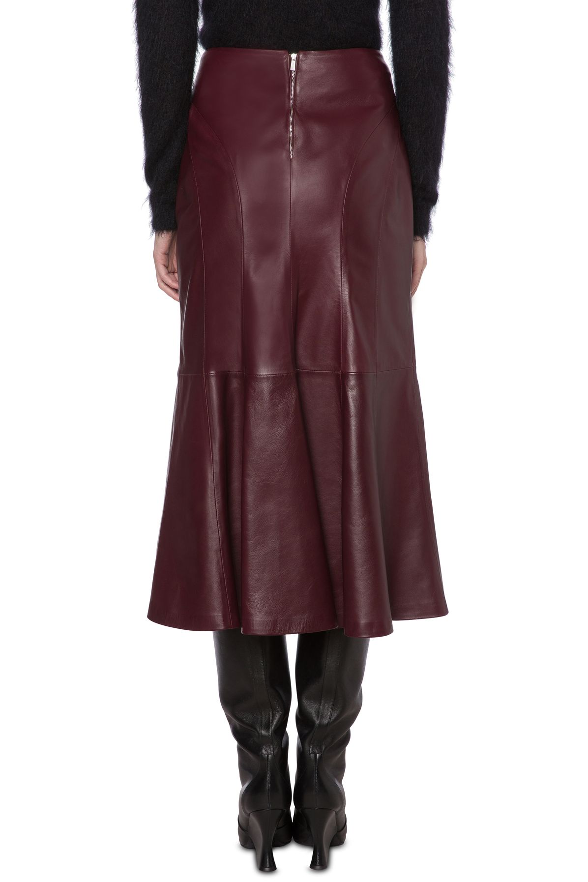 Alberta Ferretti Nappa leather longuette skirt