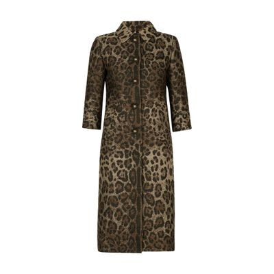 Dolce & Gabbana Single-breasted wool jacquard coat