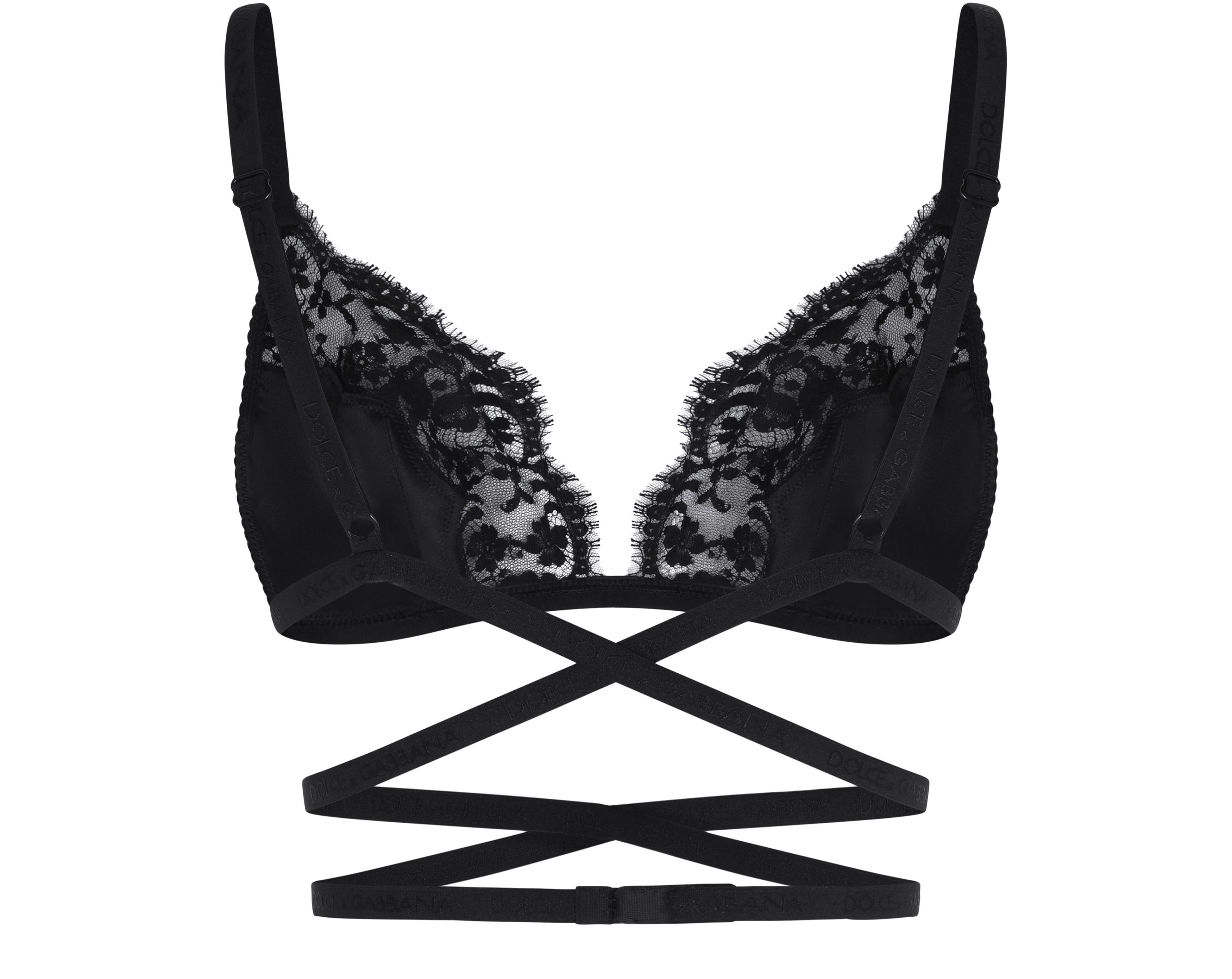 Dolce & Gabbana Satin and lace triangle bra