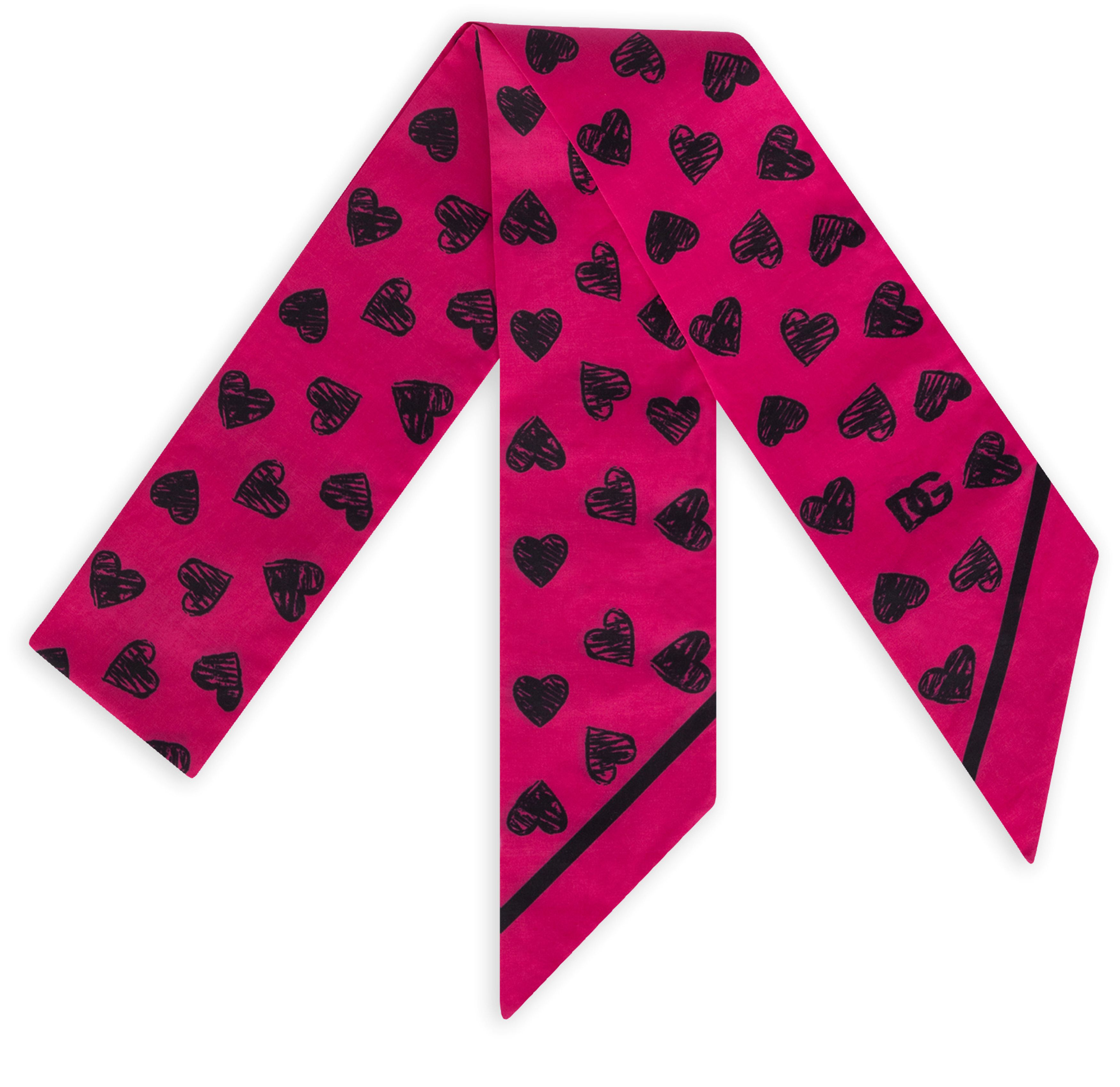 Dolce & Gabbana Cotton scarf with heart print