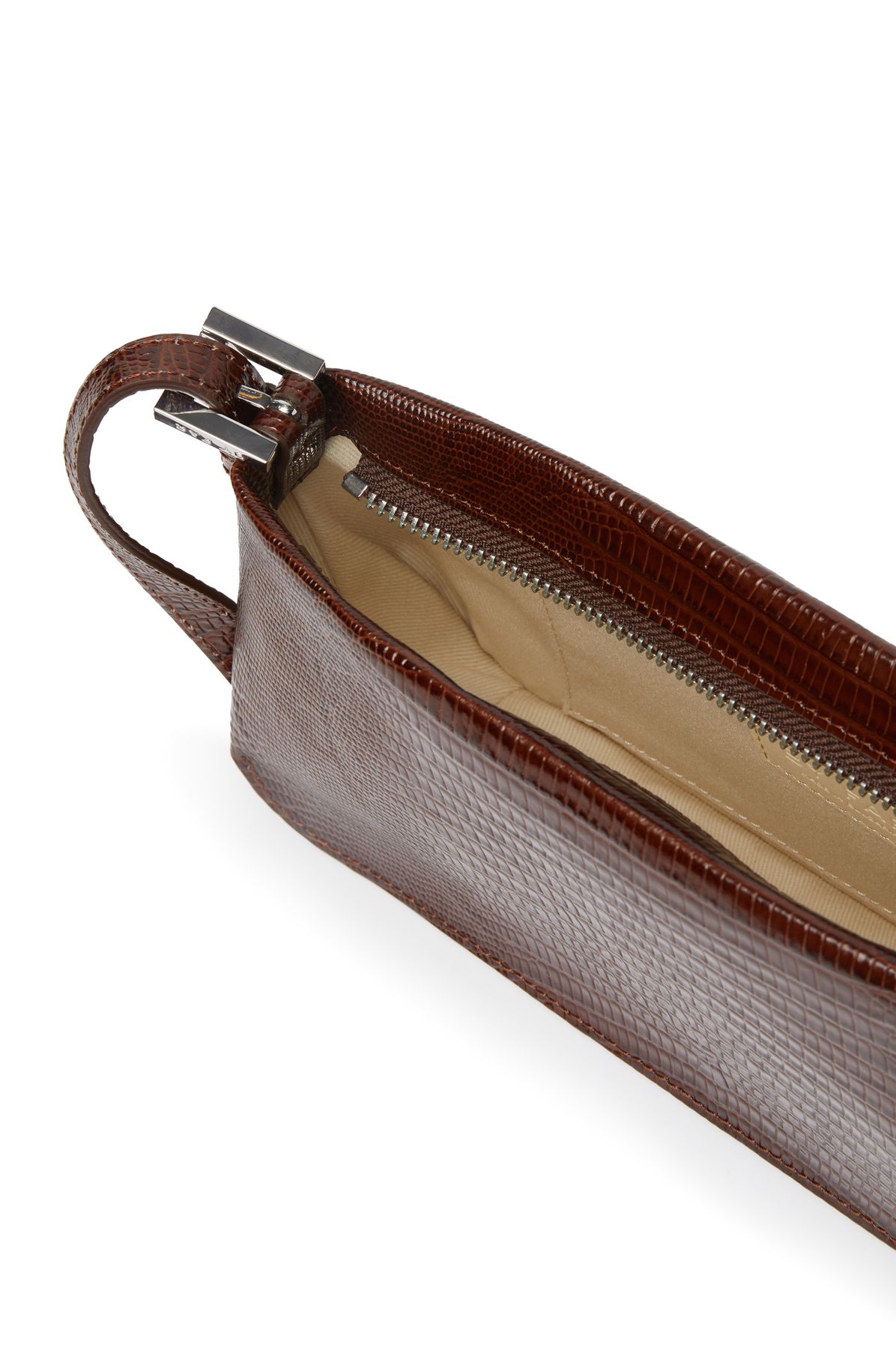 BY FAR Dulce Sequoia Lizard shoulder bag