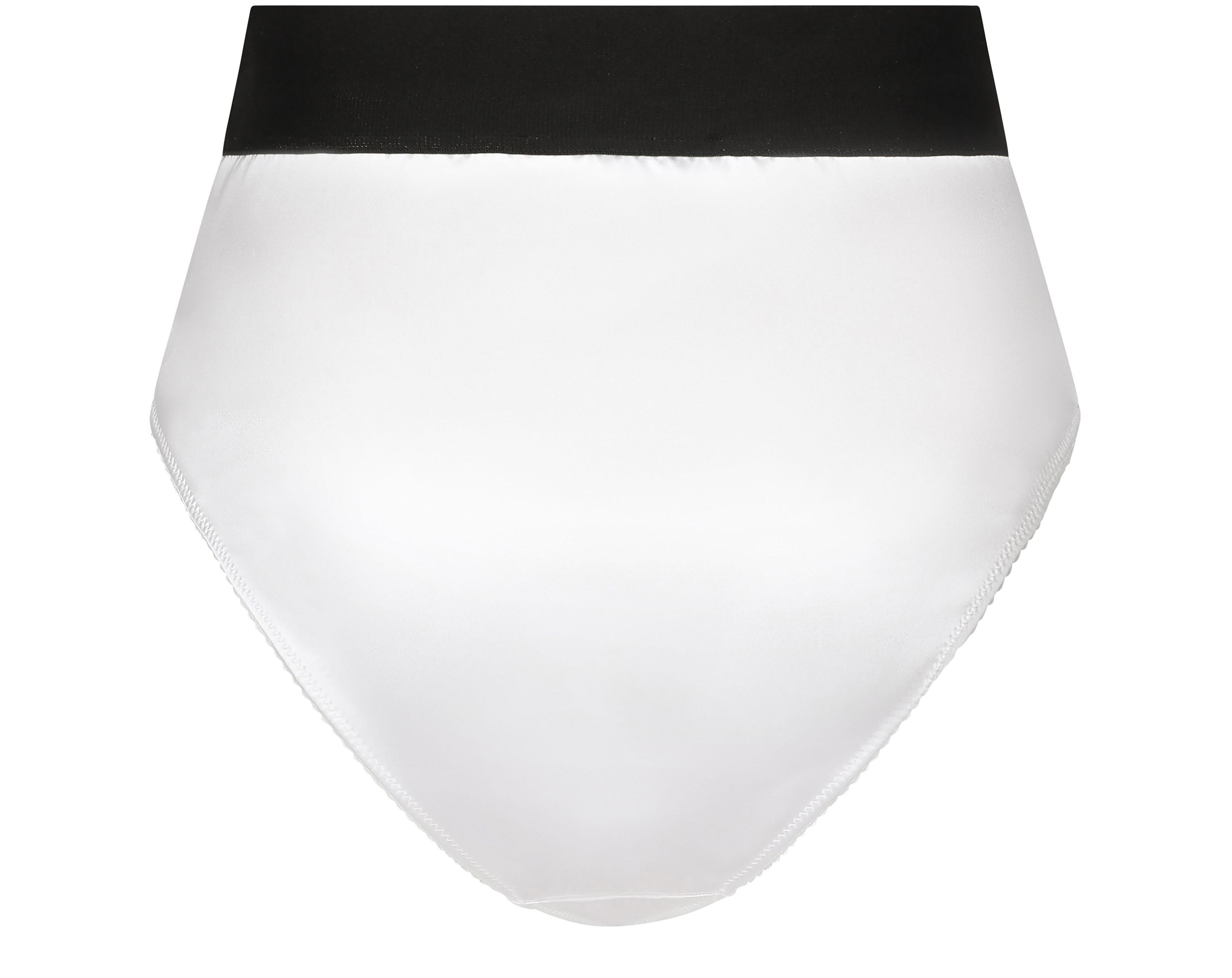 Dolce & Gabbana High-waisted satin briefs with branded elastic