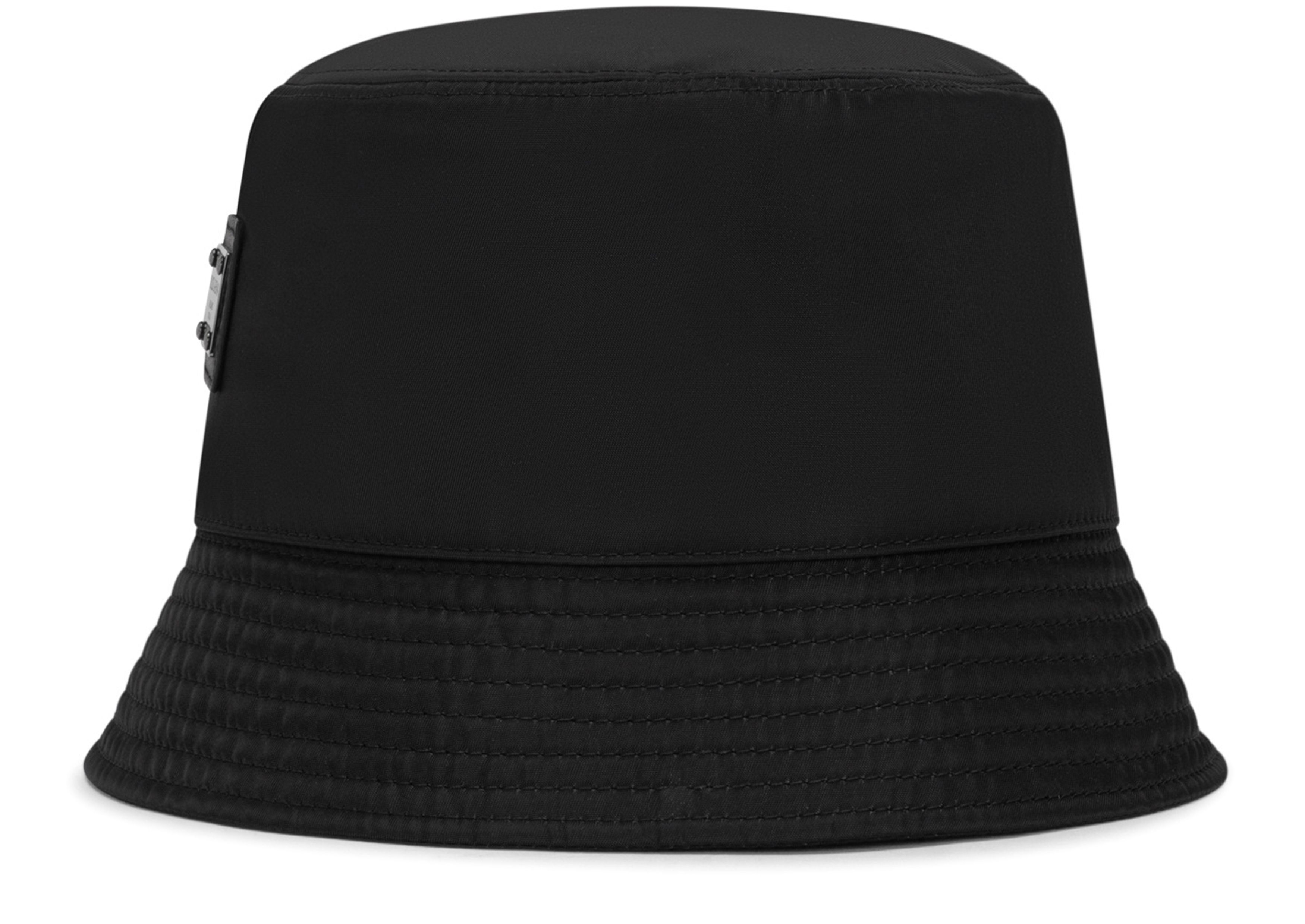 Dolce & Gabbana Nylon bucket hat with branded plate