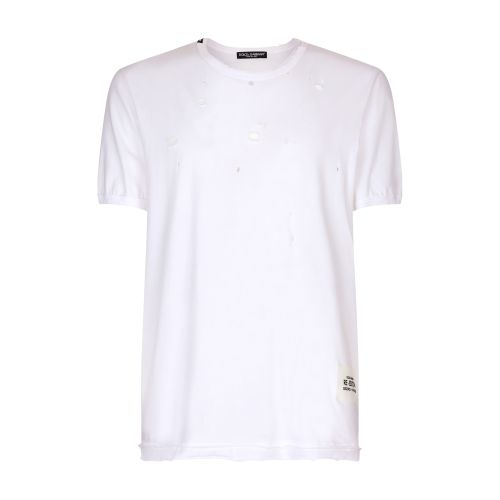 Dolce & Gabbana Cotton T-Shirt with Rips