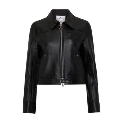 Courrèges Iconic zipped leather jacket