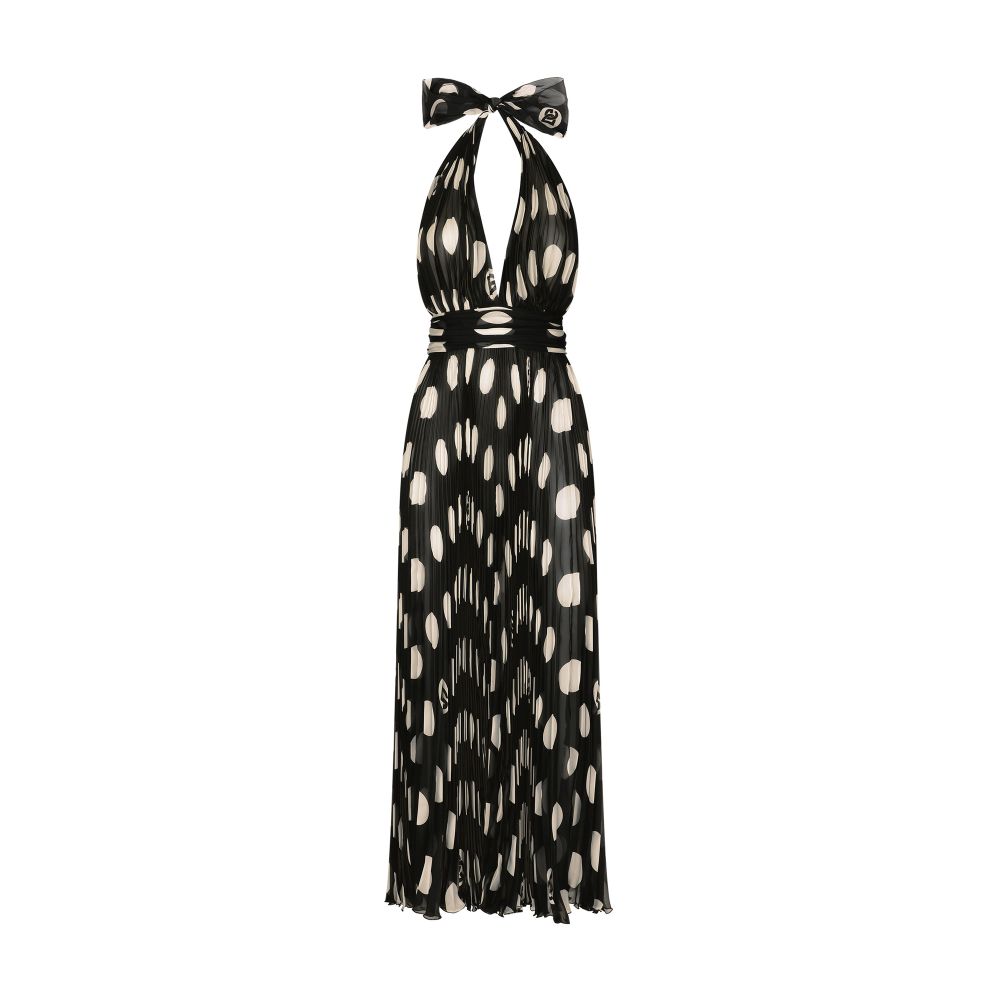 Dolce & Gabbana Polka-dot pleated calf-length dress