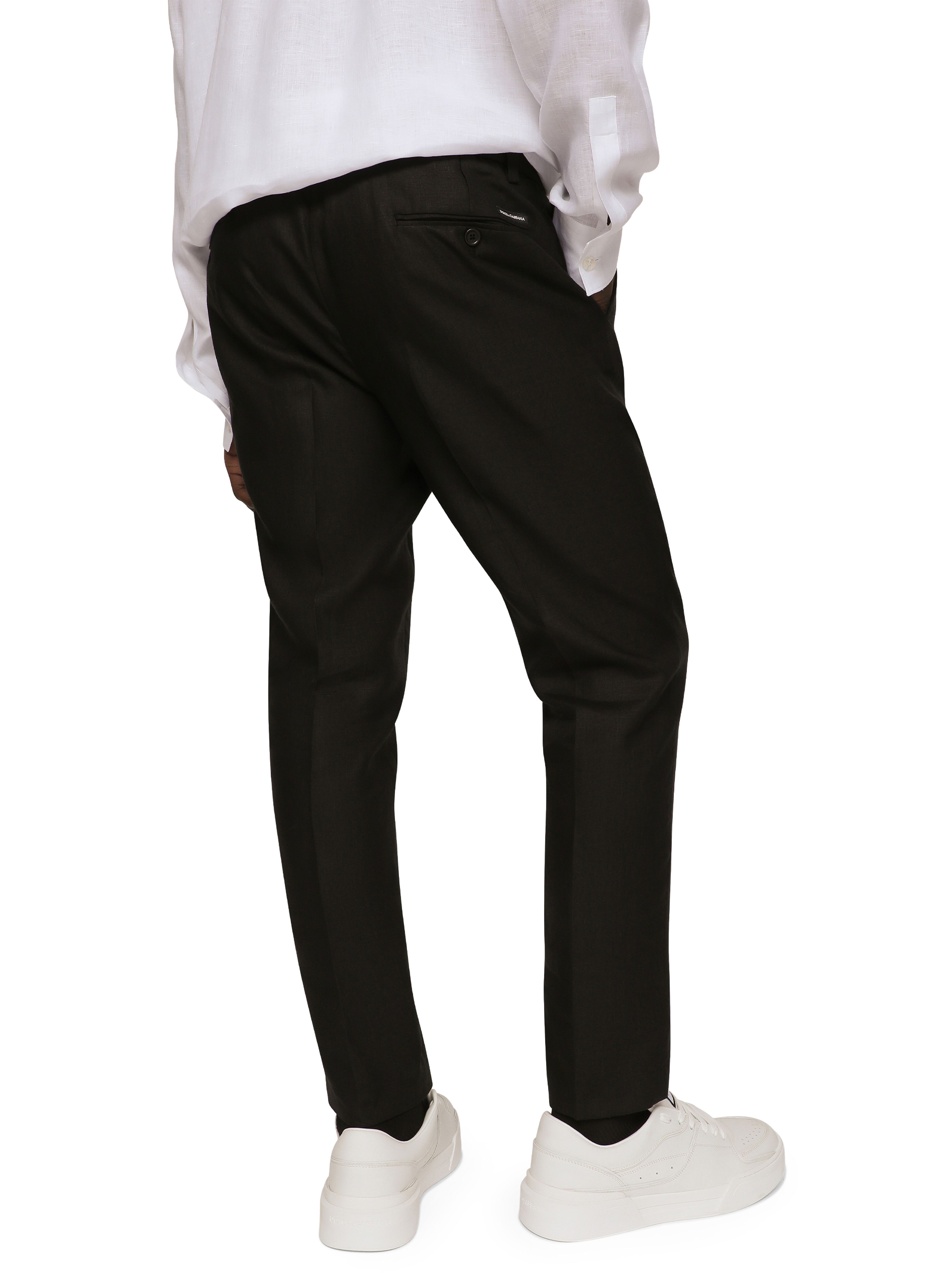 Dolce & Gabbana Linen pants with logo label