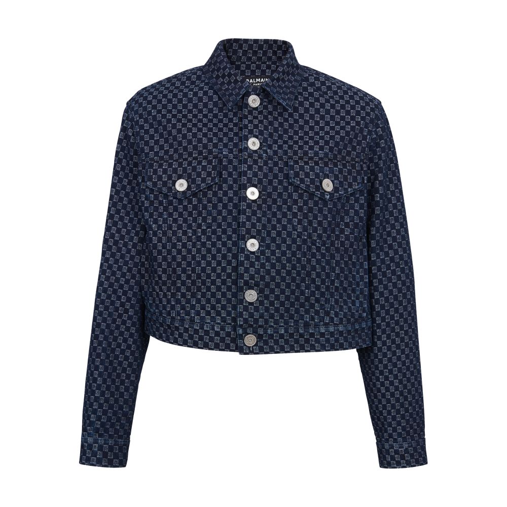 Balmain Mini monogram jacquard denim jacket