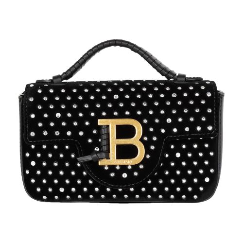 Balmain B-Buzz mini bag in velvet and crystals