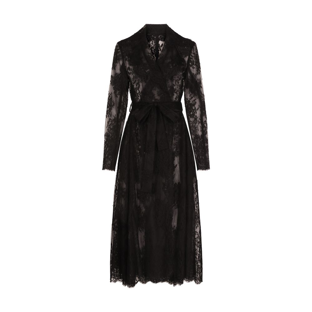 Dolce & Gabbana Chantilly Lace coat with belt