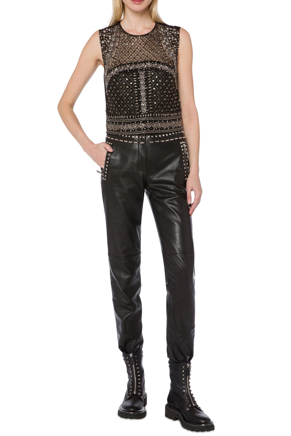 Alberta Ferretti Embroidered tulle top