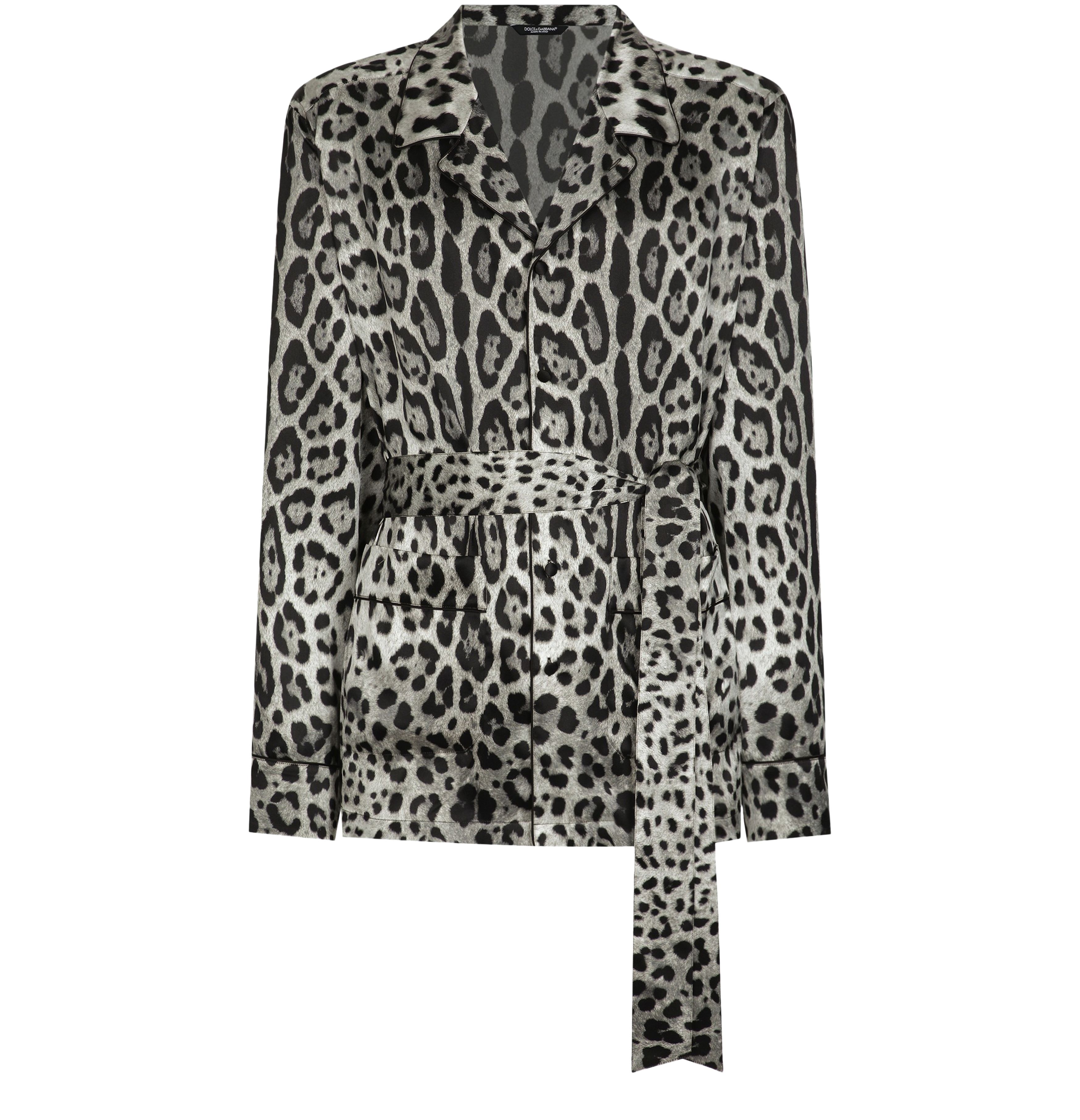 Dolce & Gabbana Leopard printed satin robe