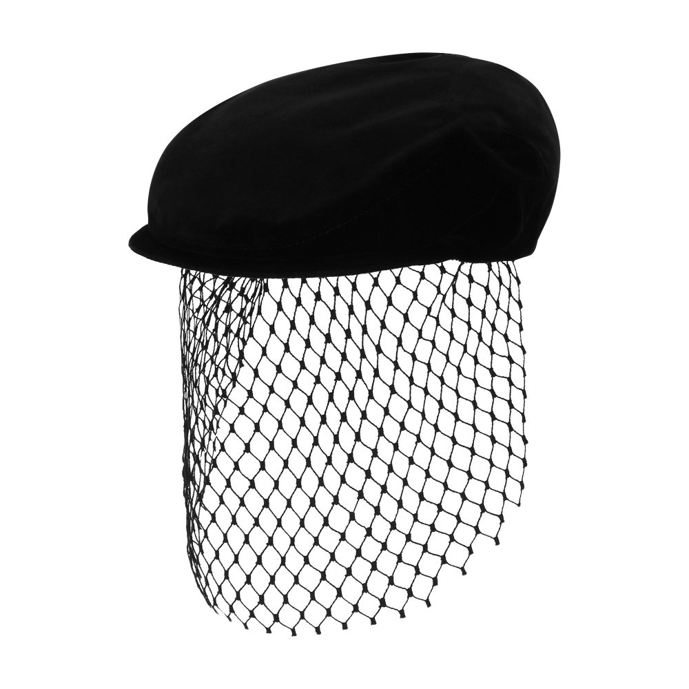 Dolce & Gabbana Velvet flat cap with veil