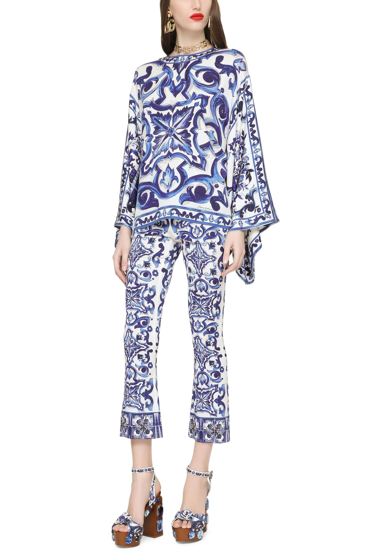 Dolce & Gabbana Charmuse in majolica print blouse