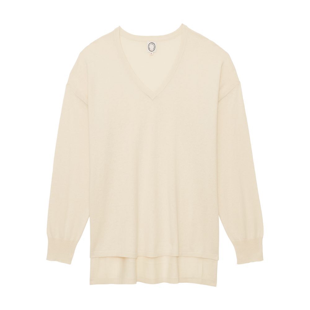  ANTON cashmere cotton V-neck sweater