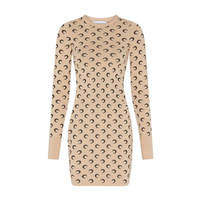 Marine Serre Moon jacquard knit mini dress