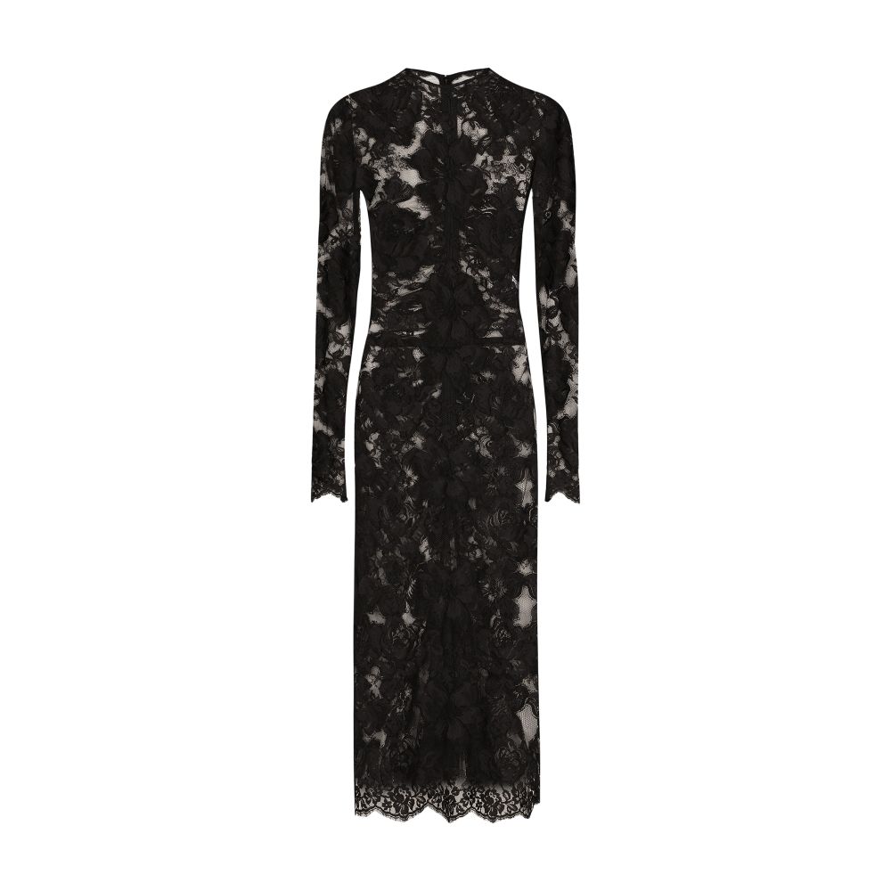 Dolce & Gabbana Calf-length floral lace dress