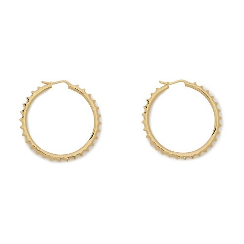 Celine Pyramid Studs Brass Hoop Earrings