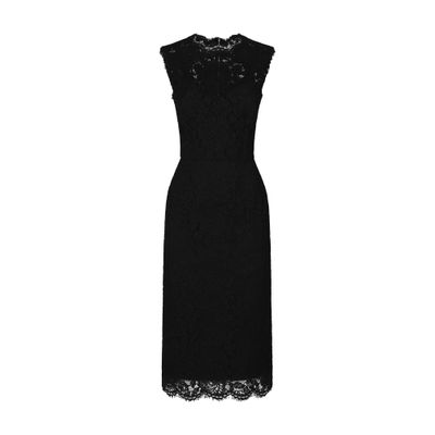 Dolce & Gabbana Branded stretch lace calf-length dress