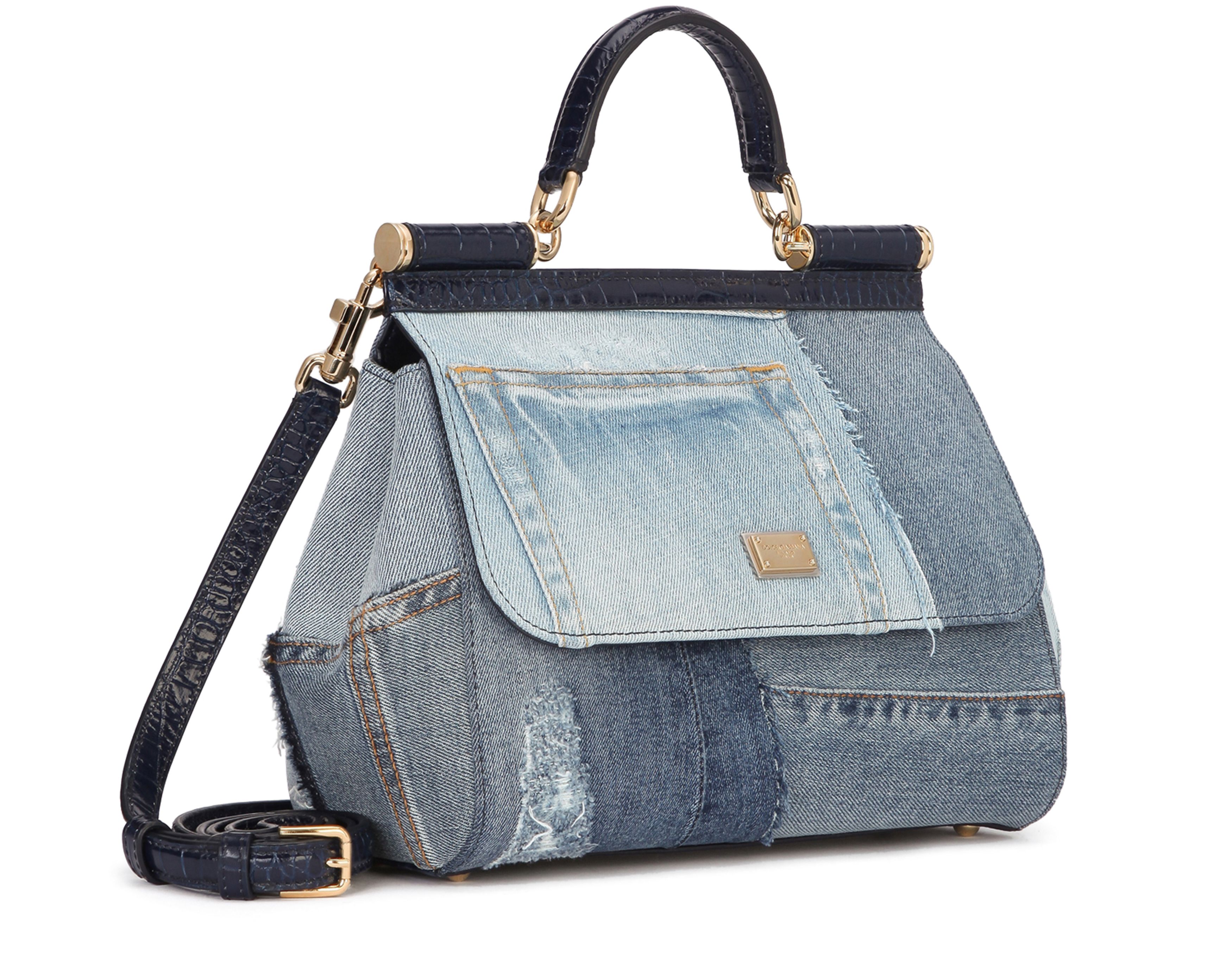 Dolce & Gabbana Medium Sicily bag in patchwork denim