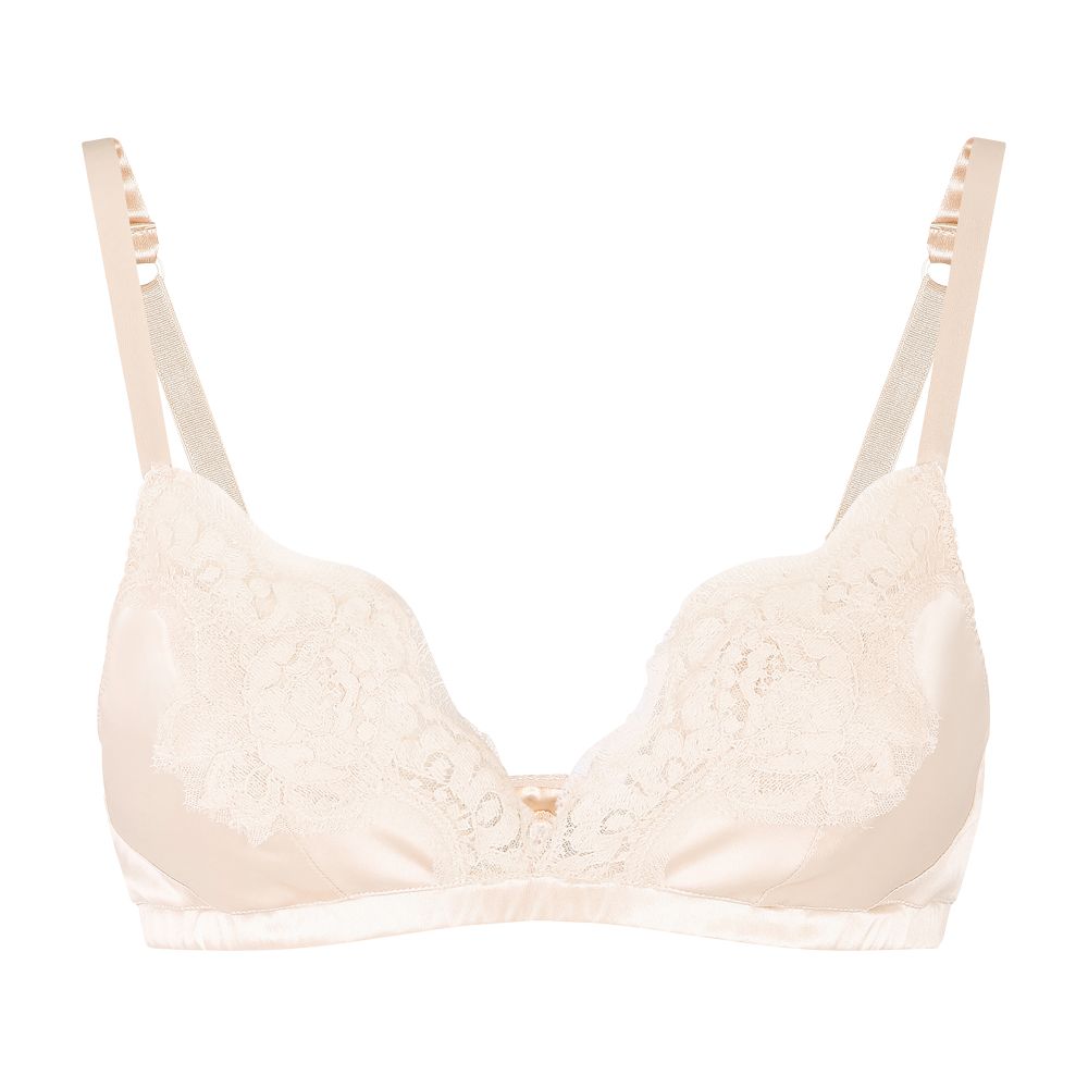 Dolce & Gabbana Soft-cup satin bra with lace detailing