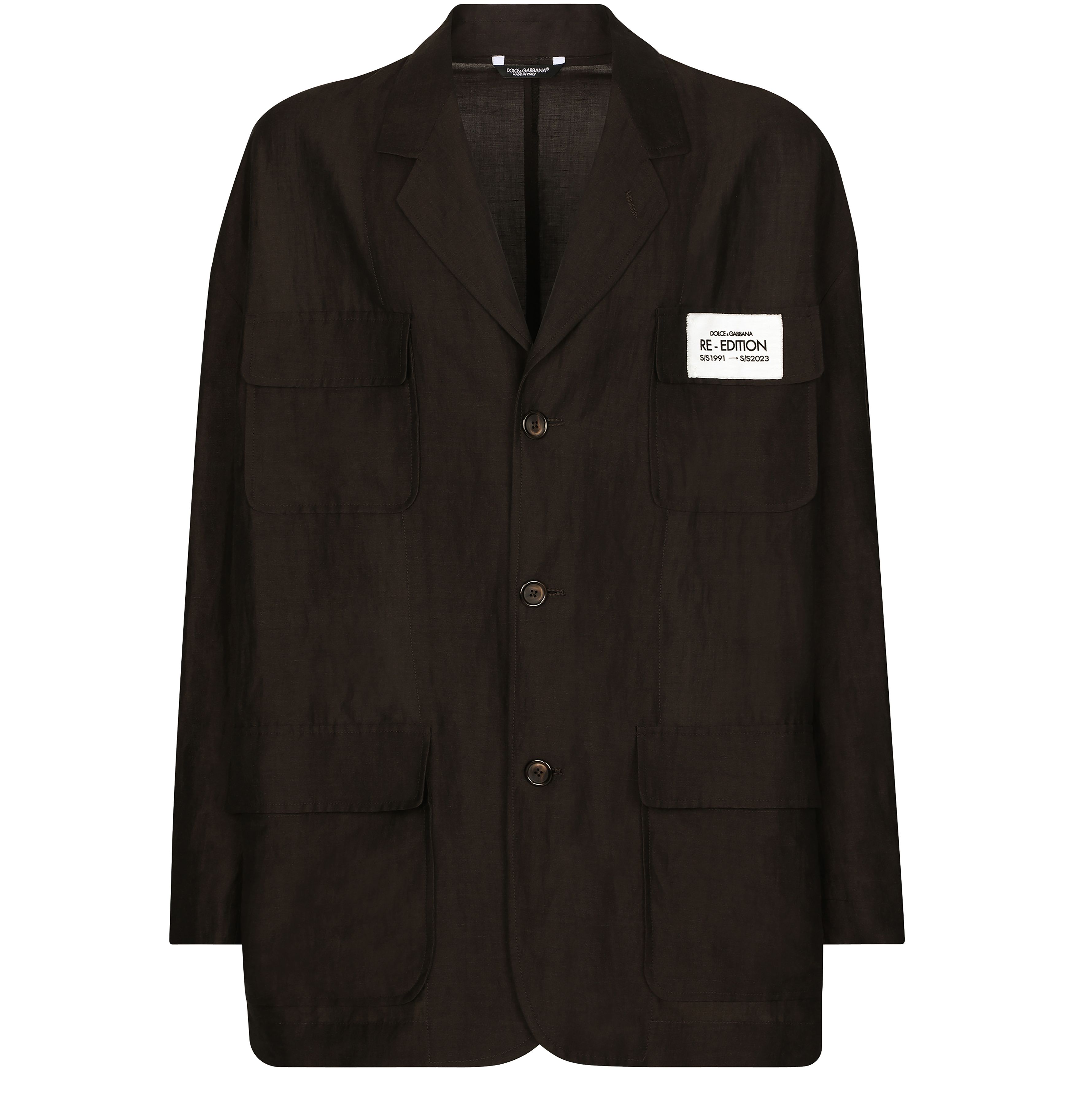 Dolce & Gabbana Oversize single-breasted linen and viscose jacket