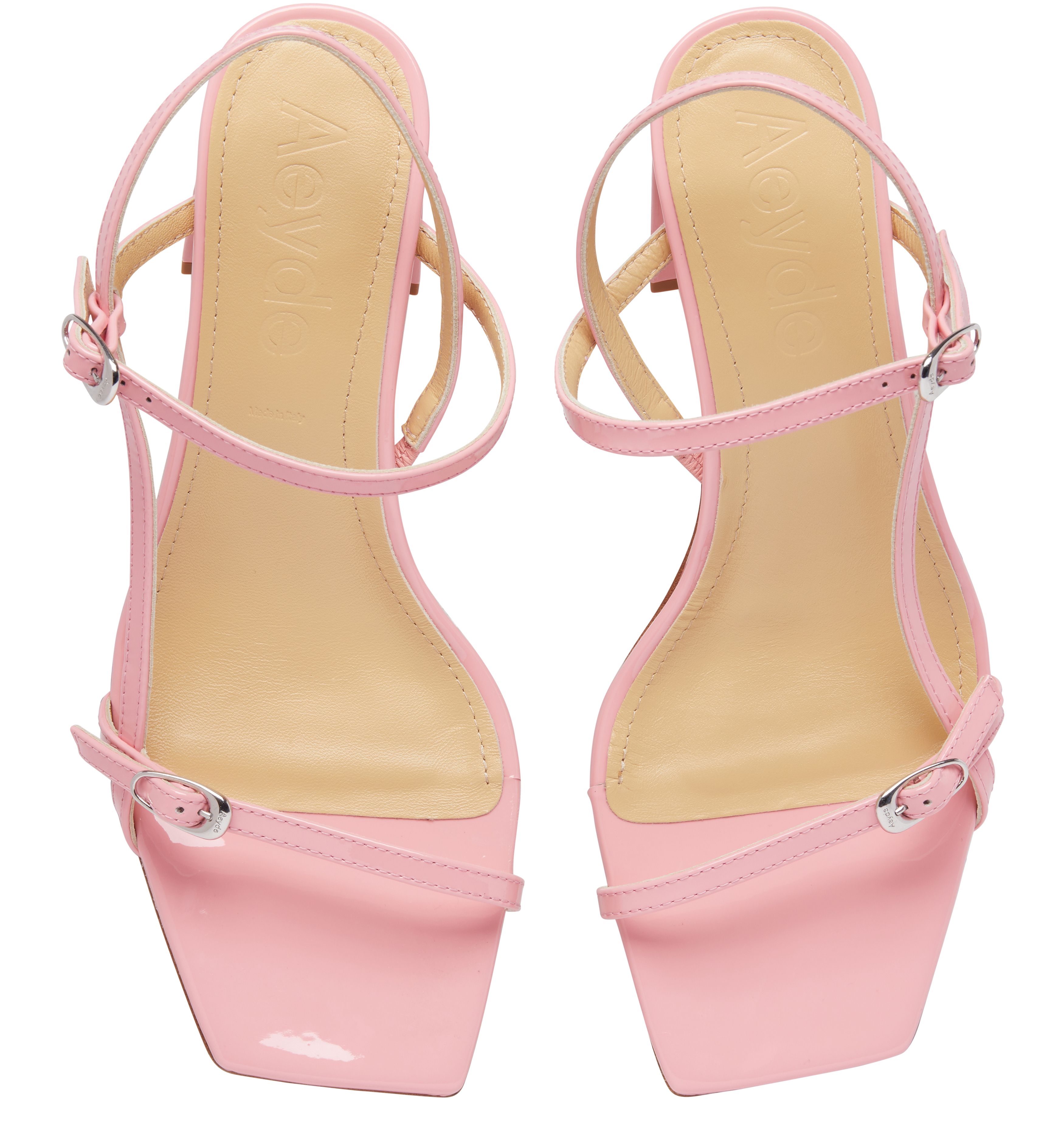Aeyde Greta patent calf leather pink