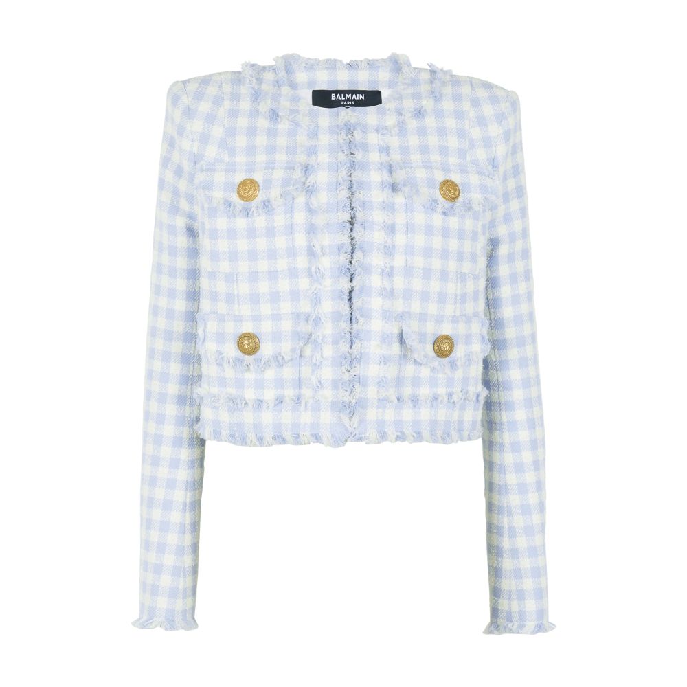 Balmain Gingham Tweed Jacket