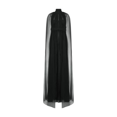 Alberta Ferretti Organic chiffon cape dress