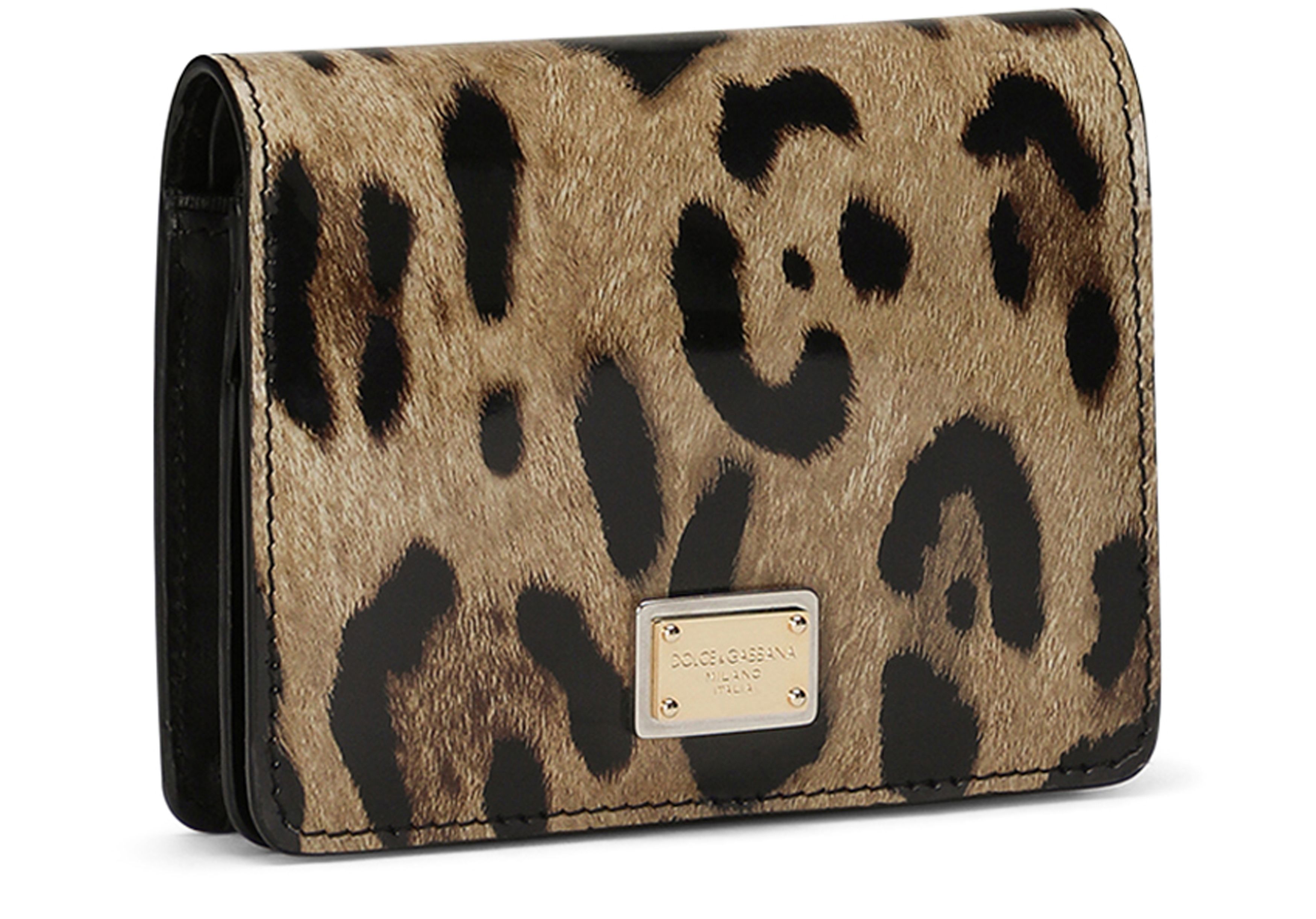 Dolce & Gabbana Polished calfskin wallet with leopard print