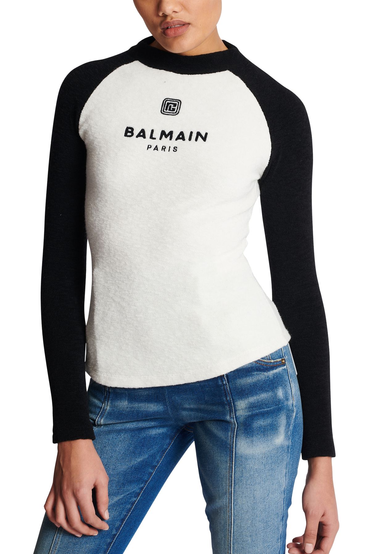 Balmain PB retro sweater in bouclette jersey