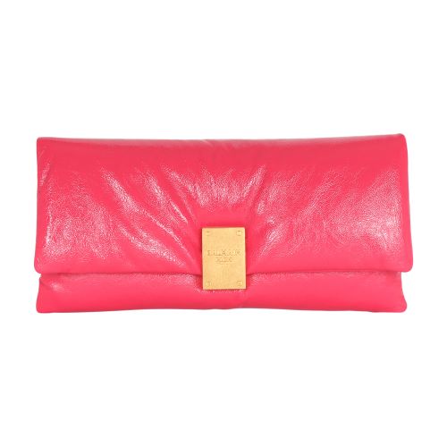 Balmain 1945 Soft patent leather clutch bag