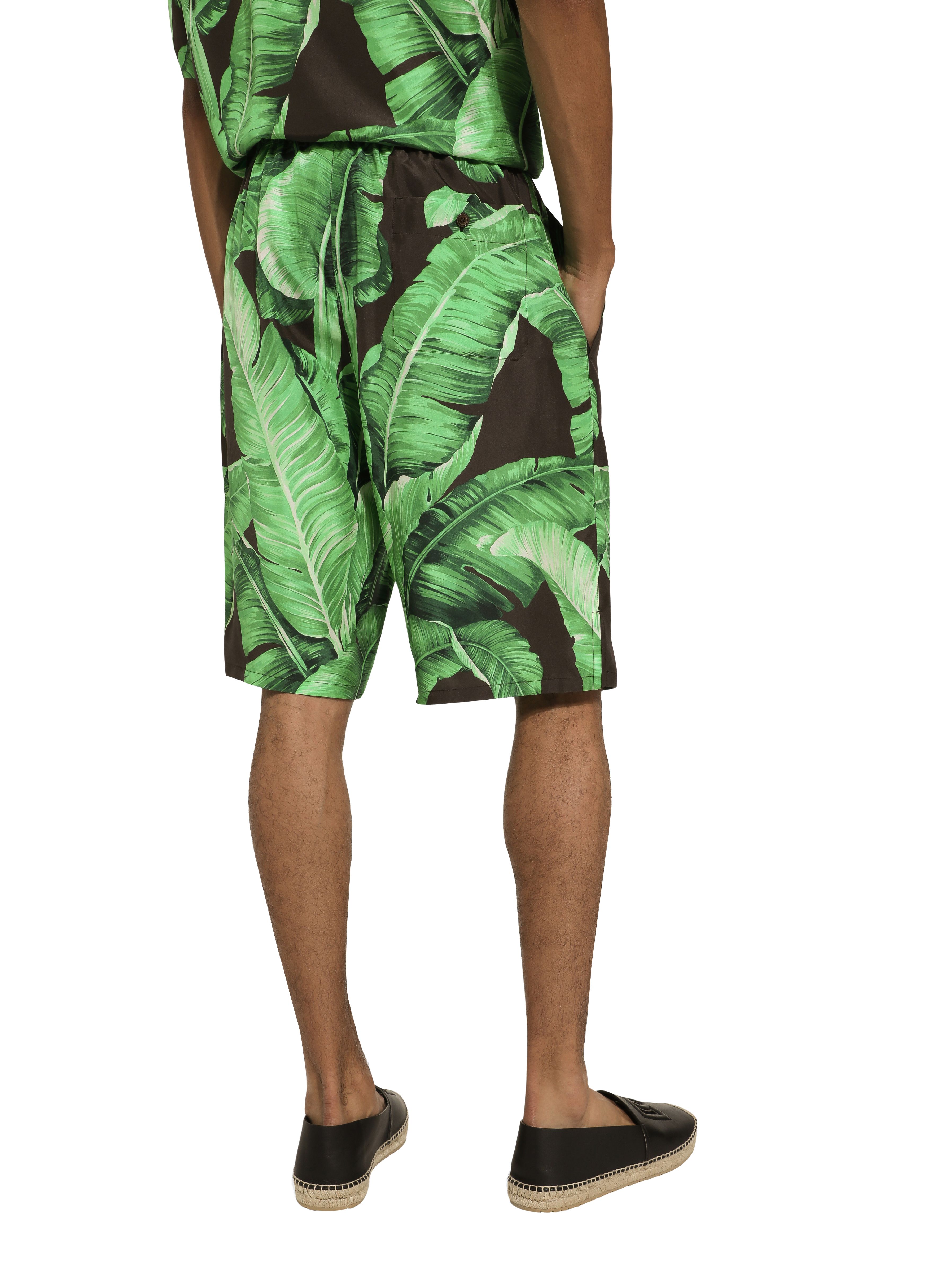 Dolce & Gabbana Banana-tree-print silk shorts