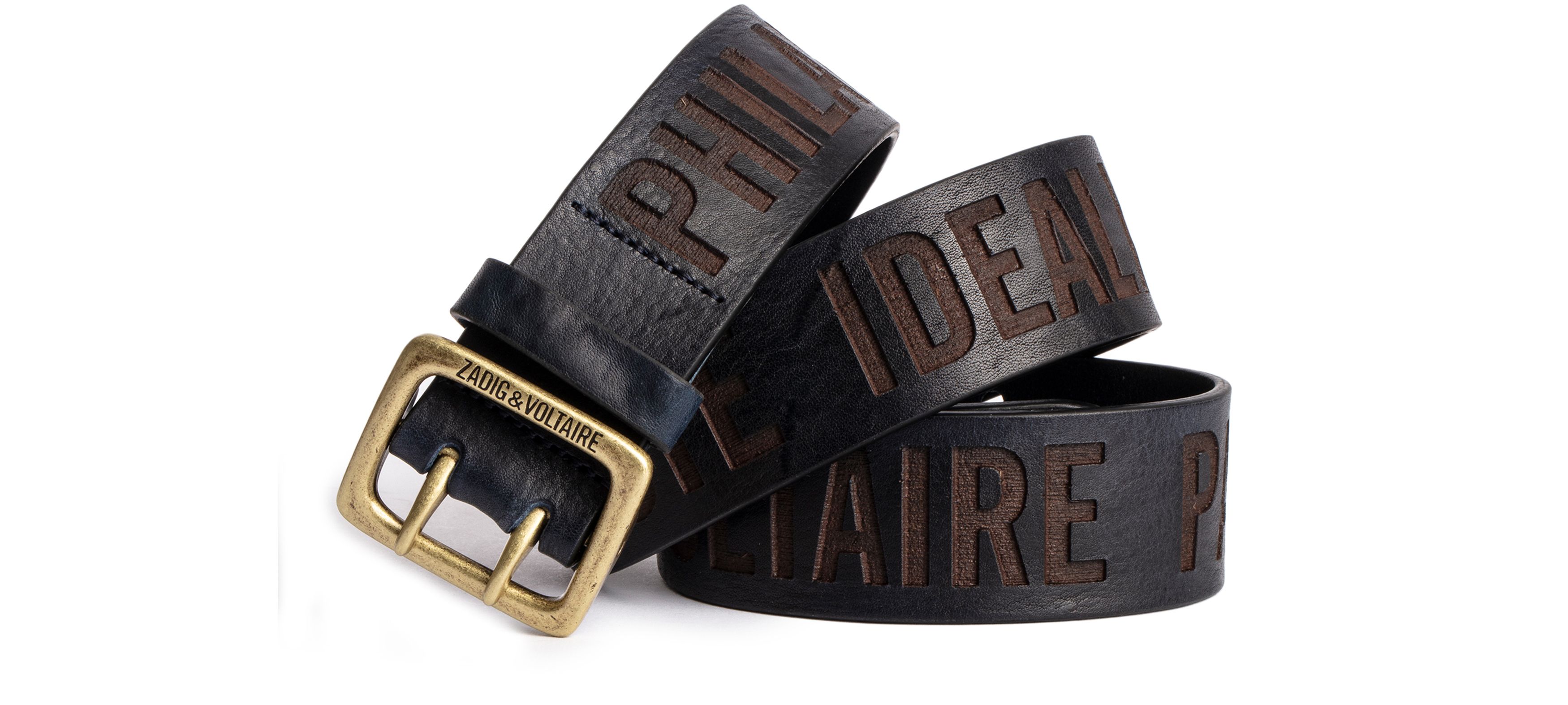 Zadig & Voltaire Buckley Stamp Belt Leather