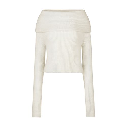 Nina Ricci Off-the-shoulder ribbed sweater