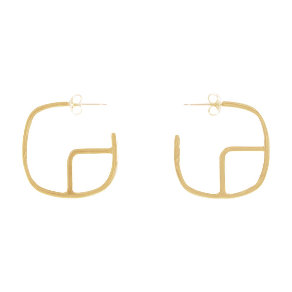  Golden brass CP hoop earrings