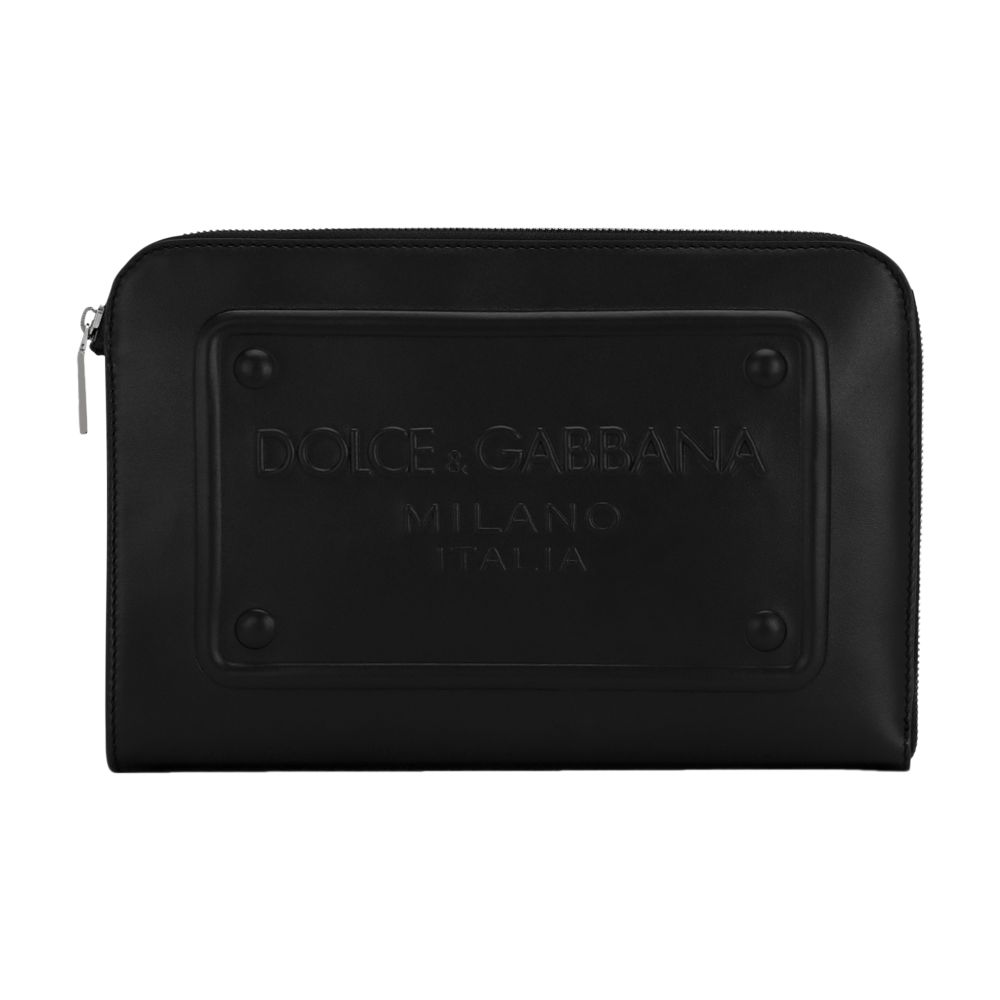 Dolce & Gabbana Small calfskin pouch with logo